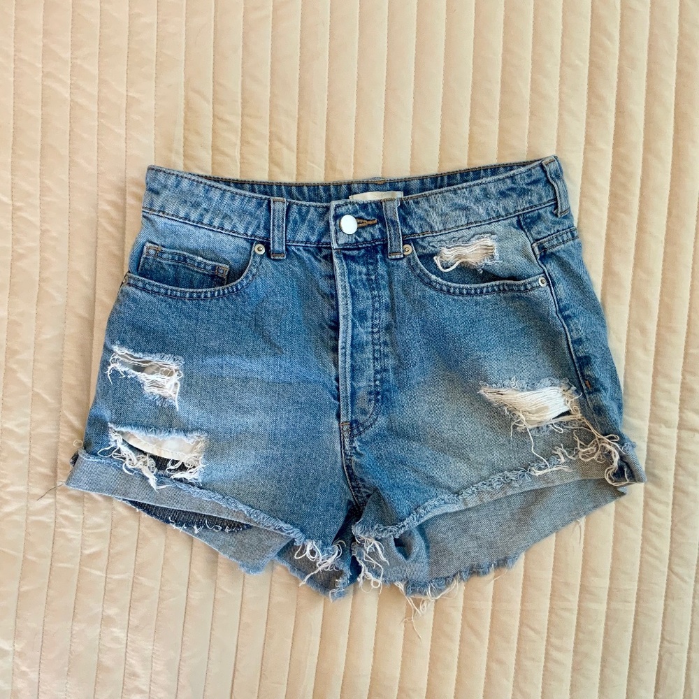 H&M Distressed Jean Shorts